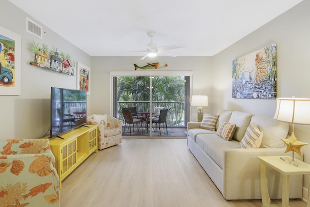 254 Village Blvd Unit 4207, Tequesta, FL 33469 - living room with wood finished floors and a ceiling fan
