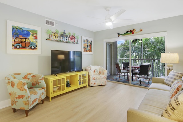 254 Village Blvd Unit 4207, Tequesta, FL 33469 - living area with wood finished floors and a ceiling fan