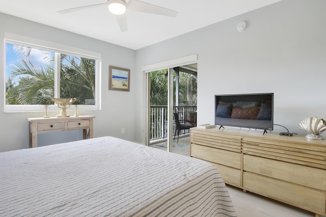254 Village Blvd Unit 4207, Tequesta, FL 33469 - bedroom with access to outside, multiple windows, and ceiling fan