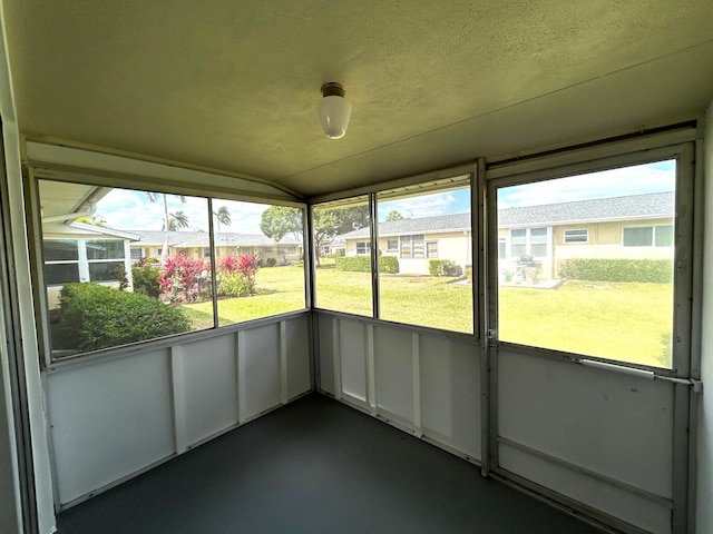 view of unfurnished sunroom