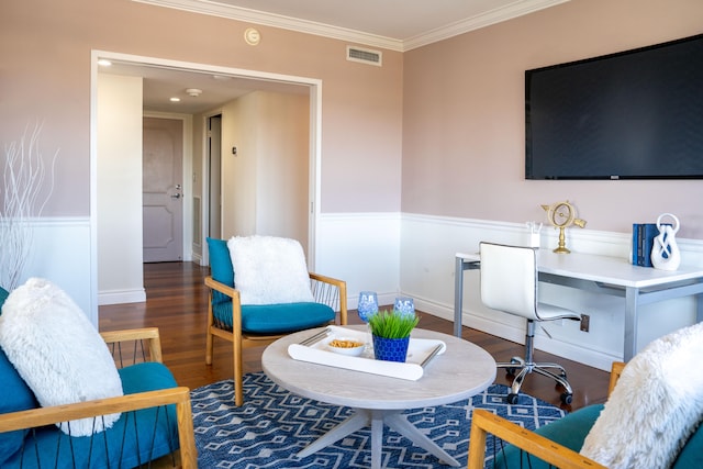 2500 E Las Olas Blvd Unit 802, Fort Lauderdale, FL 33301 - office featuring wood finished floors, baseboards, and crown molding