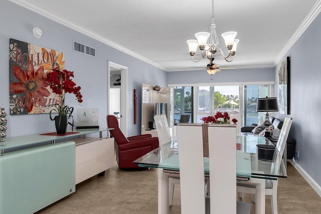 105 NE 19th Ave Unit 164, Deerfield Beach, FL 33441 - dining area with an inviting chandelier, crown molding, and visible vents
