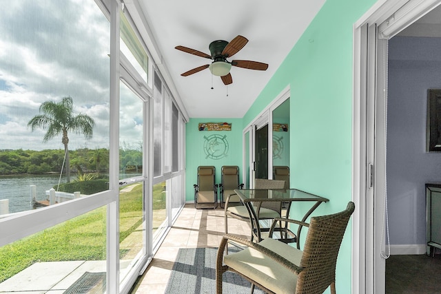 105 NE 19th Ave Unit 164, Deerfield Beach, FL 33441 - sunroom with a water view and tile patterned floors