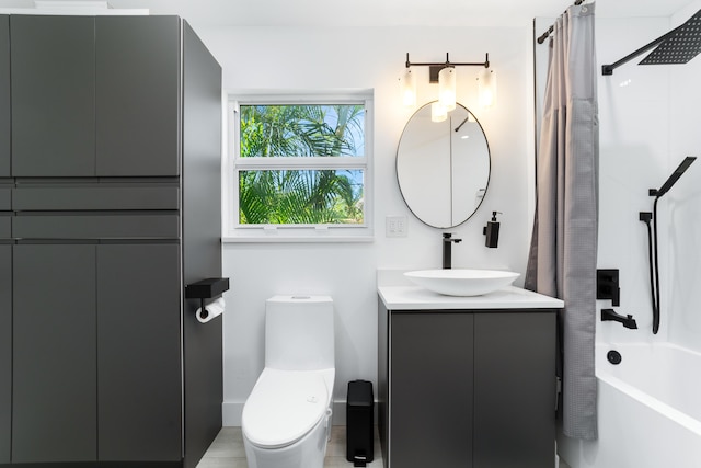 425 32nd St, West Palm Beach, FL 33407 - bathroom featuring vanity, toilet, and shower / tub combo