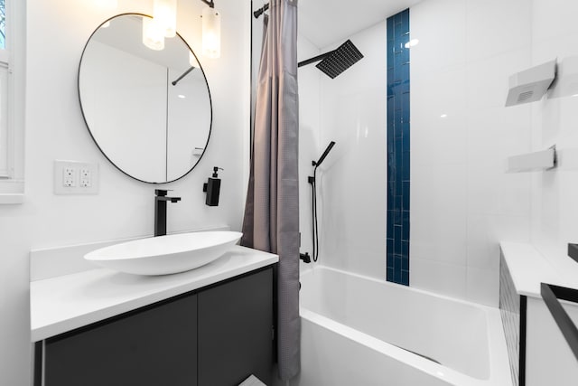 425 32nd St, West Palm Beach, FL 33407 - full bathroom featuring vanity and shower / tub combo with curtain