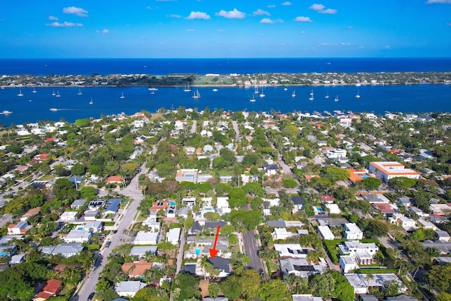 425 32nd St, West Palm Beach, FL 33407 - birds eye view of property with a water view and a residential view