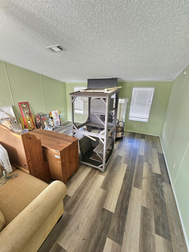 17120 NW 38th Ave, Okeechobee, FL 34972 - interior space with visible vents, wood finished floors, a textured ceiling, and multiple windows