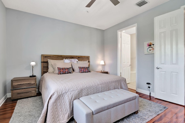 112 Osceola Ln, Jupiter, FL 33458 - bedroom with baseboards, visible vents, and wood finished floors