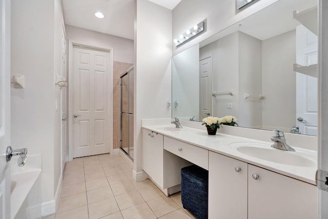 112 Osceola Ln, Jupiter, FL 33458 - full bath featuring a sink, tile patterned floors, and a shower stall