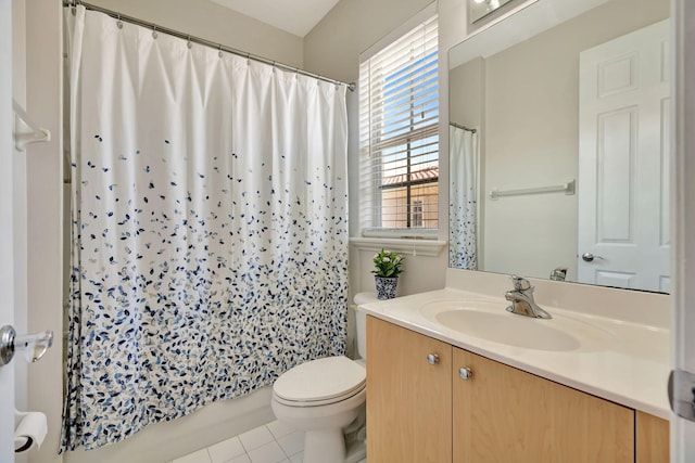 112 Osceola Ln, Jupiter, FL 33458 - bathroom with toilet, tile patterned flooring, and vanity