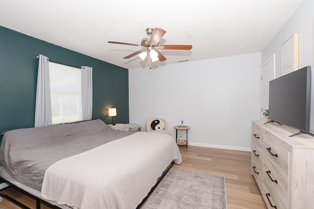 1831 SW Notre Dame Ave, Port Saint Lucie, FL 34953 - bedroom with light wood-style floors, baseboards, and a ceiling fan