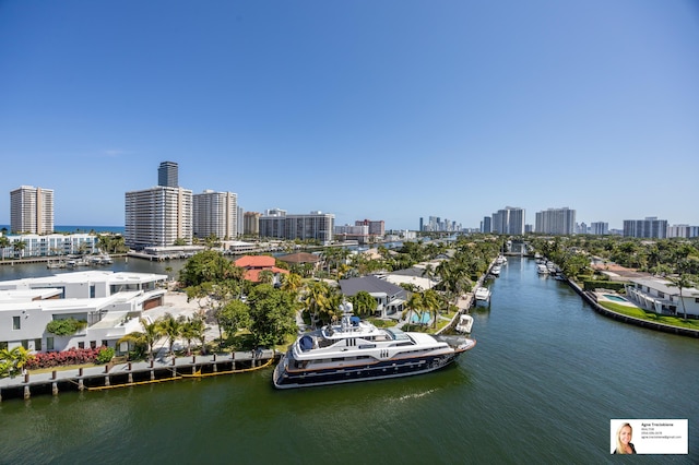 137 Golden Isles Dr Unit 806, Hallandale Beach, FL 33009 - drone / aerial view of a skyline view and a large body of water