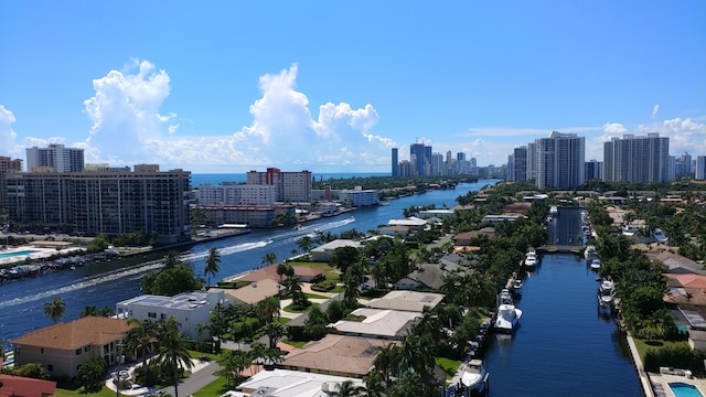 137 Golden Isles Dr Unit 806, Hallandale Beach, FL 33009 - drone / aerial view of a skyline view and a large body of water