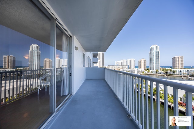 137 Golden Isles Dr Unit 806, Hallandale Beach, FL 33009 - balcony featuring a view of skyline and a water view