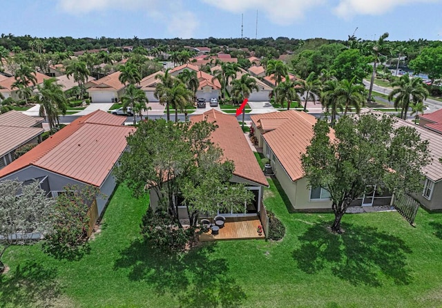 aerial view featuring a residential view