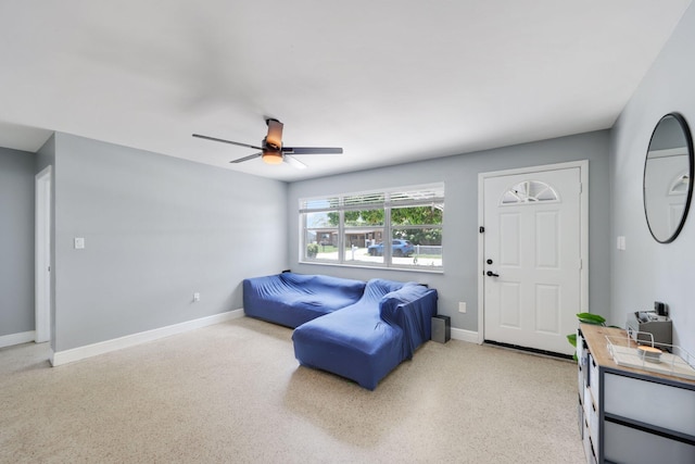 2136 W Carrol Cir, West Palm Beach, FL 33415 - living area with a ceiling fan and baseboards