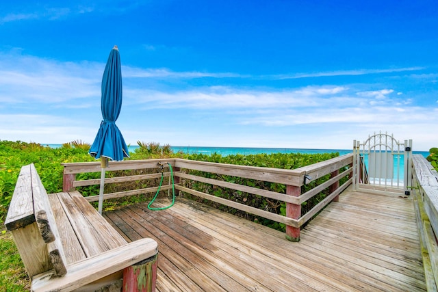 exterior space featuring a water view