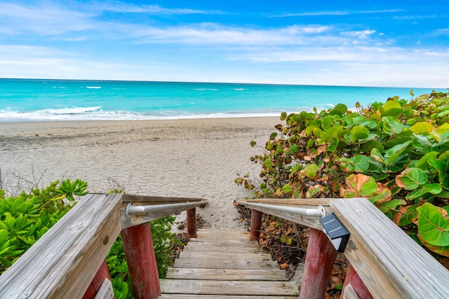 water view with a view of the beach