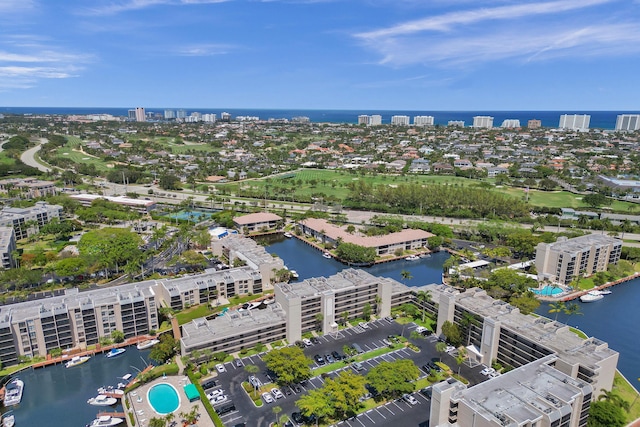 6 Royal Palm Way Unit 506, Boca Raton, FL 33432 - birds eye view of property with a view of city and a water view