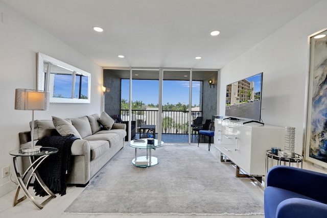 6 Royal Palm Way Unit 506, Boca Raton, FL 33432 - living area featuring recessed lighting and floor to ceiling windows