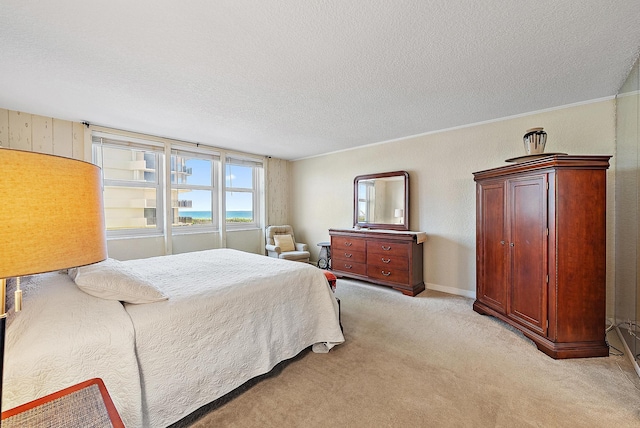 5440 N Ocean Dr Unit 202, Singer Island, FL 33404 - bedroom with a textured ceiling and light carpet