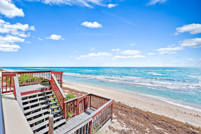5440 N Ocean Dr Unit 202, Singer Island, FL 33404 - property view of water with stairs and a view of the beach