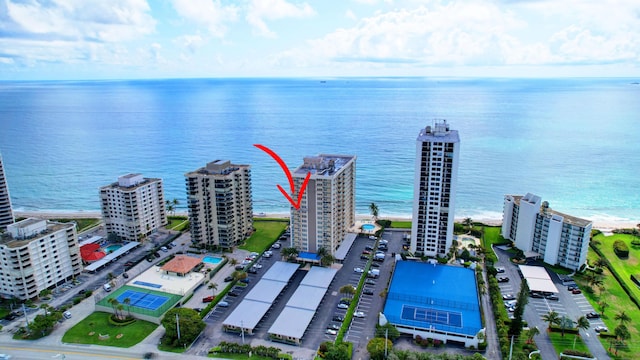 5440 N Ocean Dr Unit 202, Singer Island, FL 33404 - drone / aerial view featuring a water view