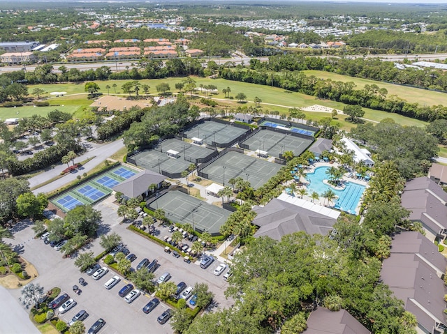 bird's eye view with golf course view