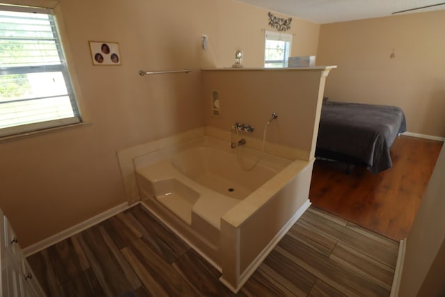 7175 NW 82nd Ct, Okeechobee, FL 34972 - full bath with baseboards, a garden tub, and wood finished floors