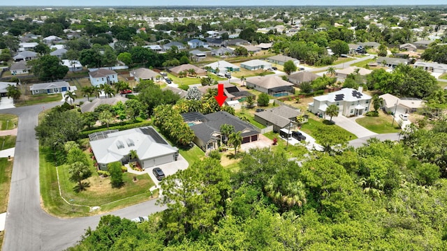 aerial view with a residential view