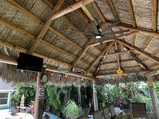 16239 121st Ter N, Jupiter, FL 33478 - exterior space with a ceiling fan and a gazebo