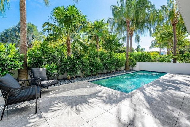 914 Palm Trl, Delray Beach, FL 33483 - view of swimming pool with a fenced backyard, a fenced in pool, and a patio area