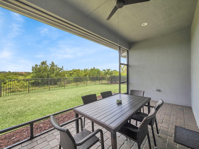 12495 SW Sunrise Lake Ter, Port Saint Lucie, FL 34987 - view of patio with ceiling fan and outdoor dining space