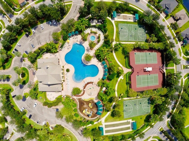 12495 SW Sunrise Lake Ter, Port Saint Lucie, FL 34987 - drone / aerial view of a pool