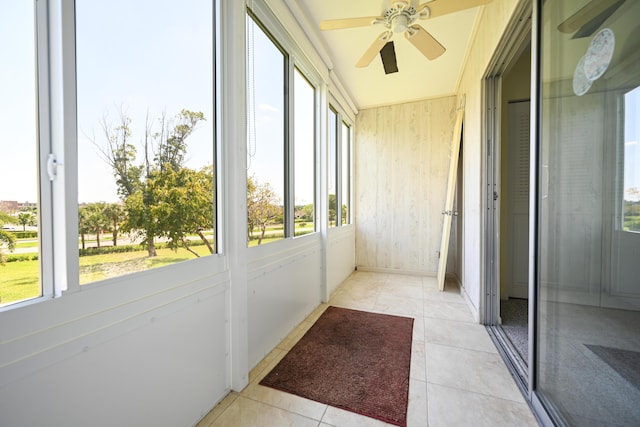 205 Mansfield E, Boca Raton, FL 33434 - unfurnished sunroom with a healthy amount of sunlight and ceiling fan