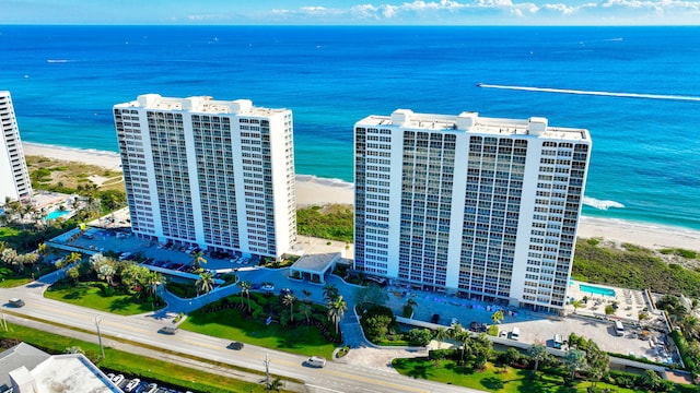 2800 S Ocean Blvd Unit 23C, Boca Raton, FL 33432 - bird's eye view featuring a water view and a beach view