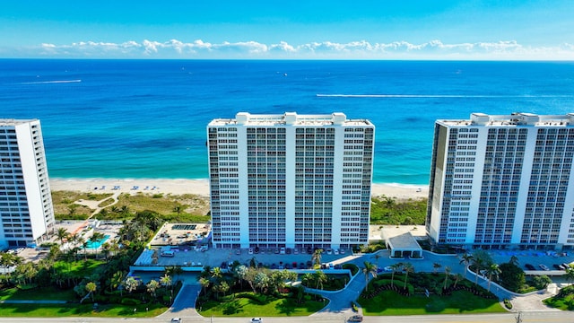 2800 S Ocean Blvd Unit 23C, Boca Raton, FL 33432 - drone / aerial view with a beach view and a water view