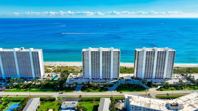 2800 S Ocean Blvd Unit 23C, Boca Raton, FL 33432 - birds eye view of property with a water view and a view of the beach