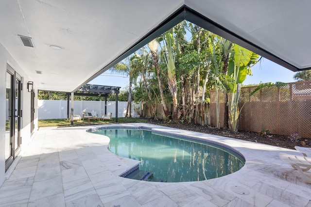 200 SW 12th St, Boca Raton, FL 33432 - view of pool featuring a fenced in pool, a fenced backyard, and a patio area
