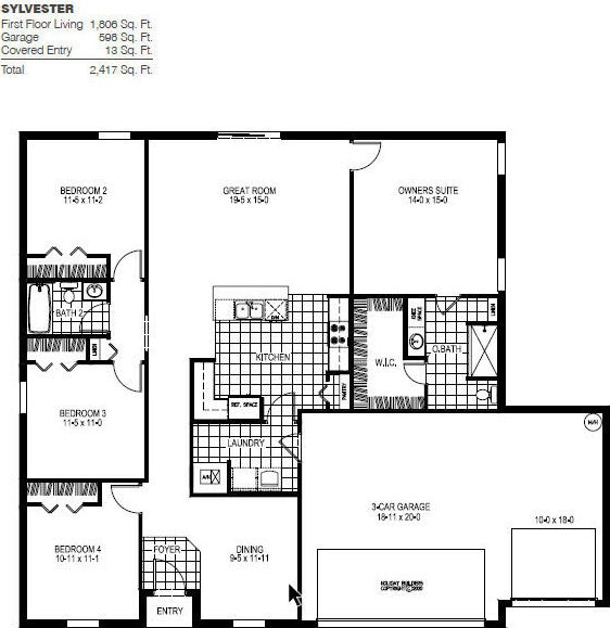 1001 NW Bayshore Blvd, Port Saint Lucie, FL 34983 - home floor plan