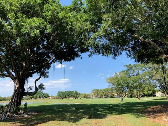 view of property's community featuring a lawn