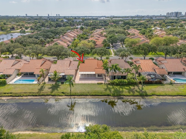 2795 Hawthorne Ln, West Palm Beach, FL 33409 - aerial view of residential area featuring a large body of water and a pool
