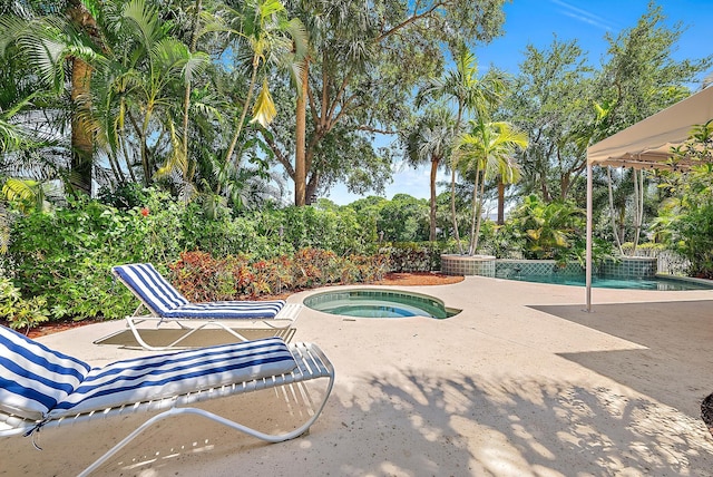 4474 Thornwood Cir, Palm Beach Gardens, FL 33418 - view of pool with an in-ground hot tub, a swimming pool, and a patio
