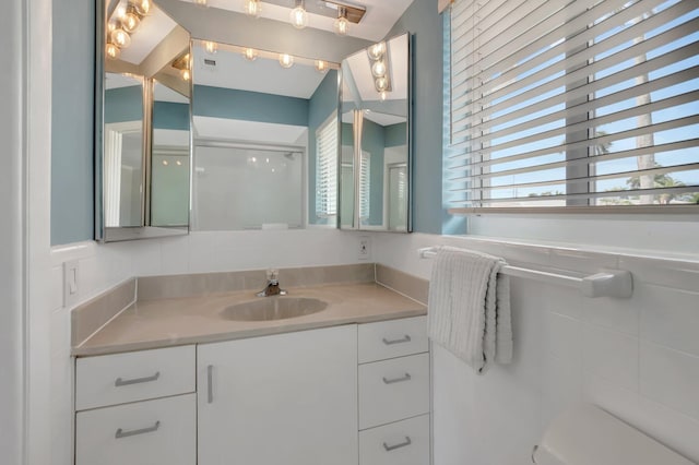 1065 SW 13th St, Boca Raton, FL 33486 - full bathroom featuring vanity, walk in shower, and toilet