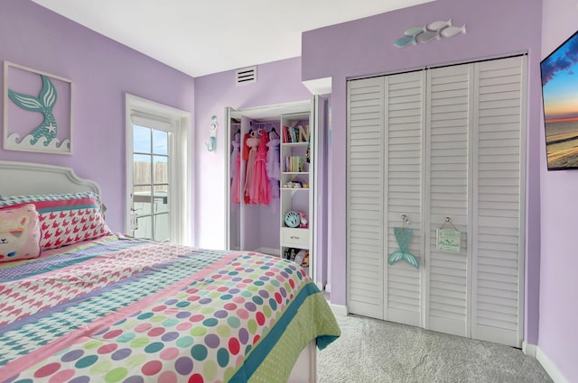 1065 SW 13th St, Boca Raton, FL 33486 - bedroom featuring carpet floors, baseboards, a closet, and visible vents