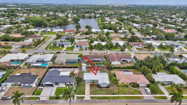 1065 SW 13th St, Boca Raton, FL 33486 - birds eye view of property with a water view and a residential view