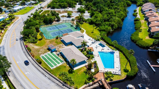 1501 NE 13th Ter Unit H-9, Jensen Beach, FL 34957 - birds eye view of property featuring a water view