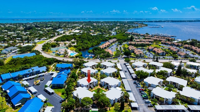 1501 NE 13th Ter Unit H-9, Jensen Beach, FL 34957 - birds eye view of property with a residential view and a water view