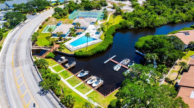 1501 NE 13th Ter Unit H-9, Jensen Beach, FL 34957 - birds eye view of property featuring a water view