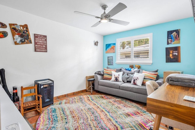 2701 SW 4th St, Boynton Beach, FL 33435 - living area featuring baseboards and ceiling fan